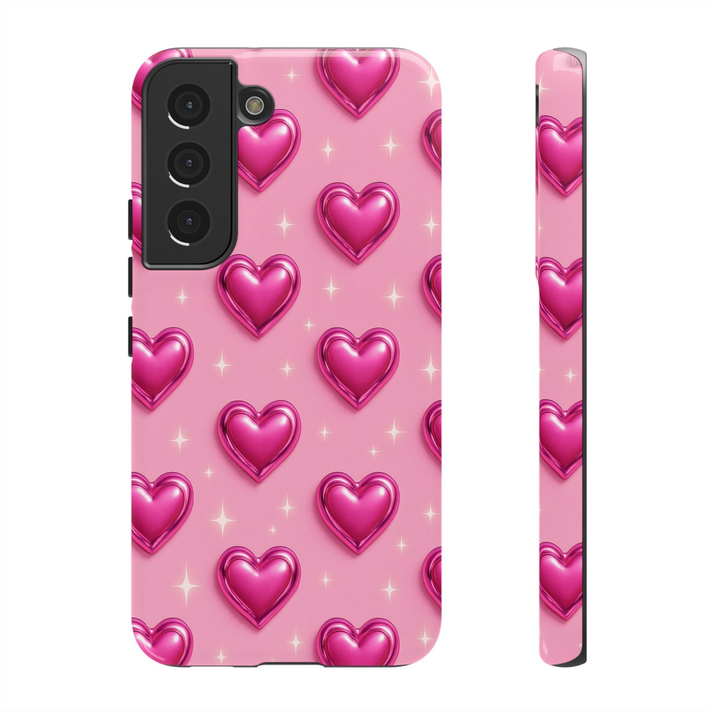 Pink Heart Pattern Phone Case | Tough Protective Case for Iphone, Samsung Galaxy and Pixel