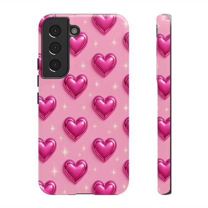 Pink Heart Pattern Phone Case | Tough Protective Case for Iphone, Samsung Galaxy and Pixel