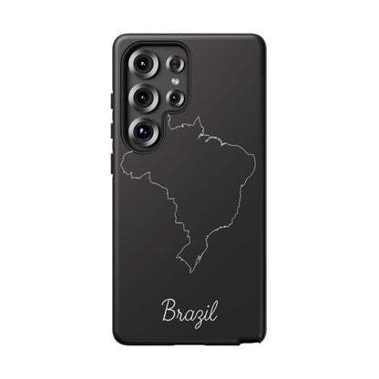 Brazil Outline Phone Case – Minimal Country Map Tough Case (iPhone, Samsung, Pixel)