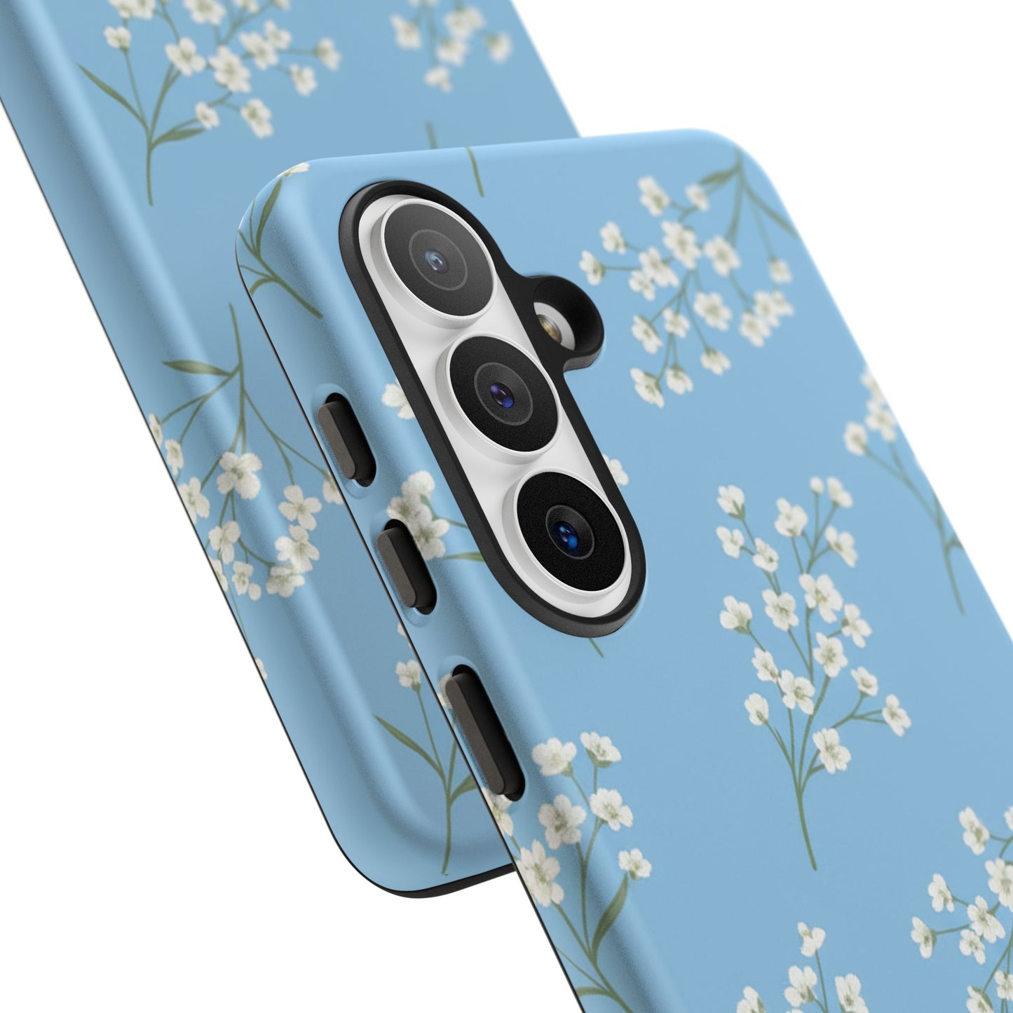 Baby’s Breath Floral Phone Case – Blue Minimal Flower Aesthetic Tough Case