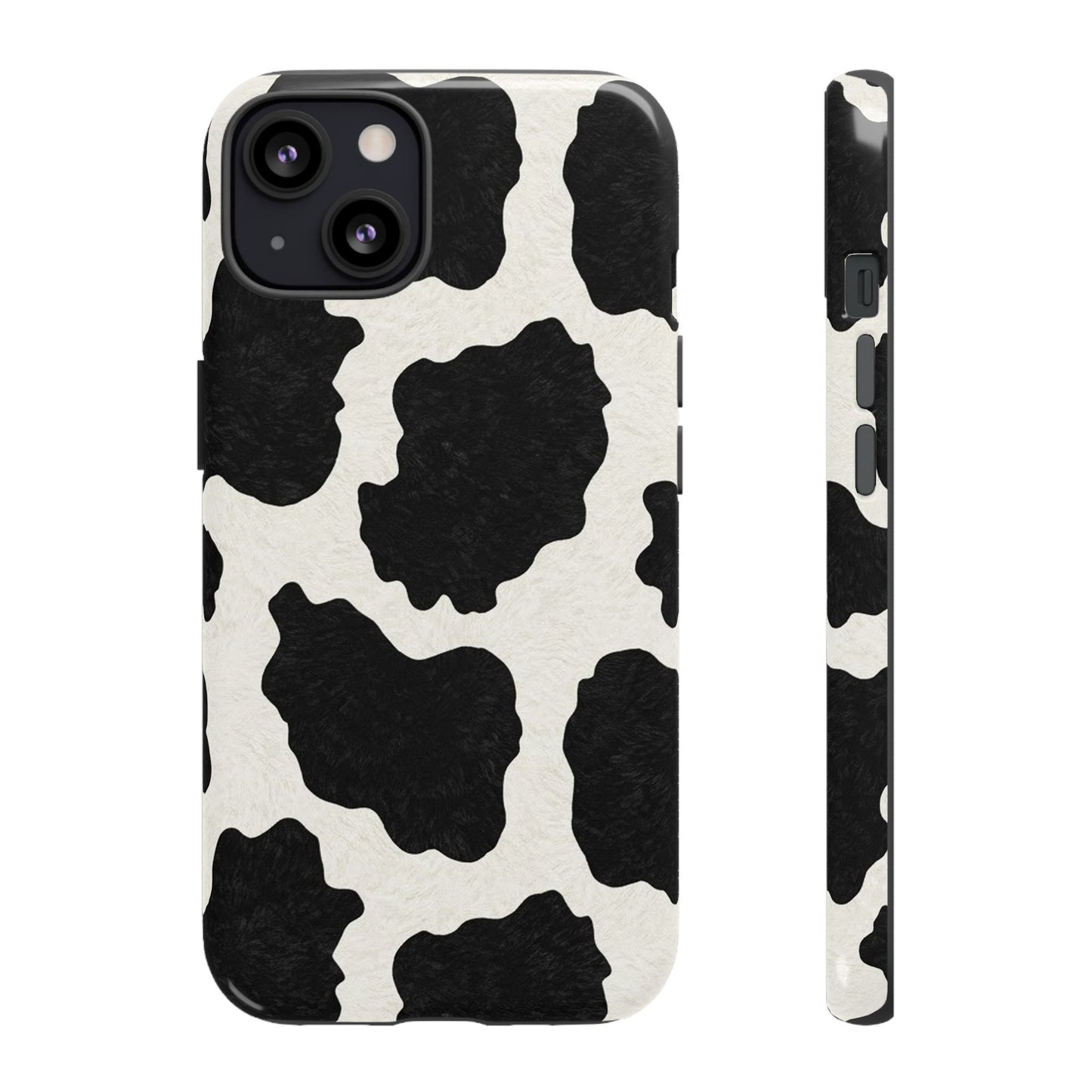 Black & White Cow Print Phone Case | Western Aesthetic iPhone & Samsung Tough Case