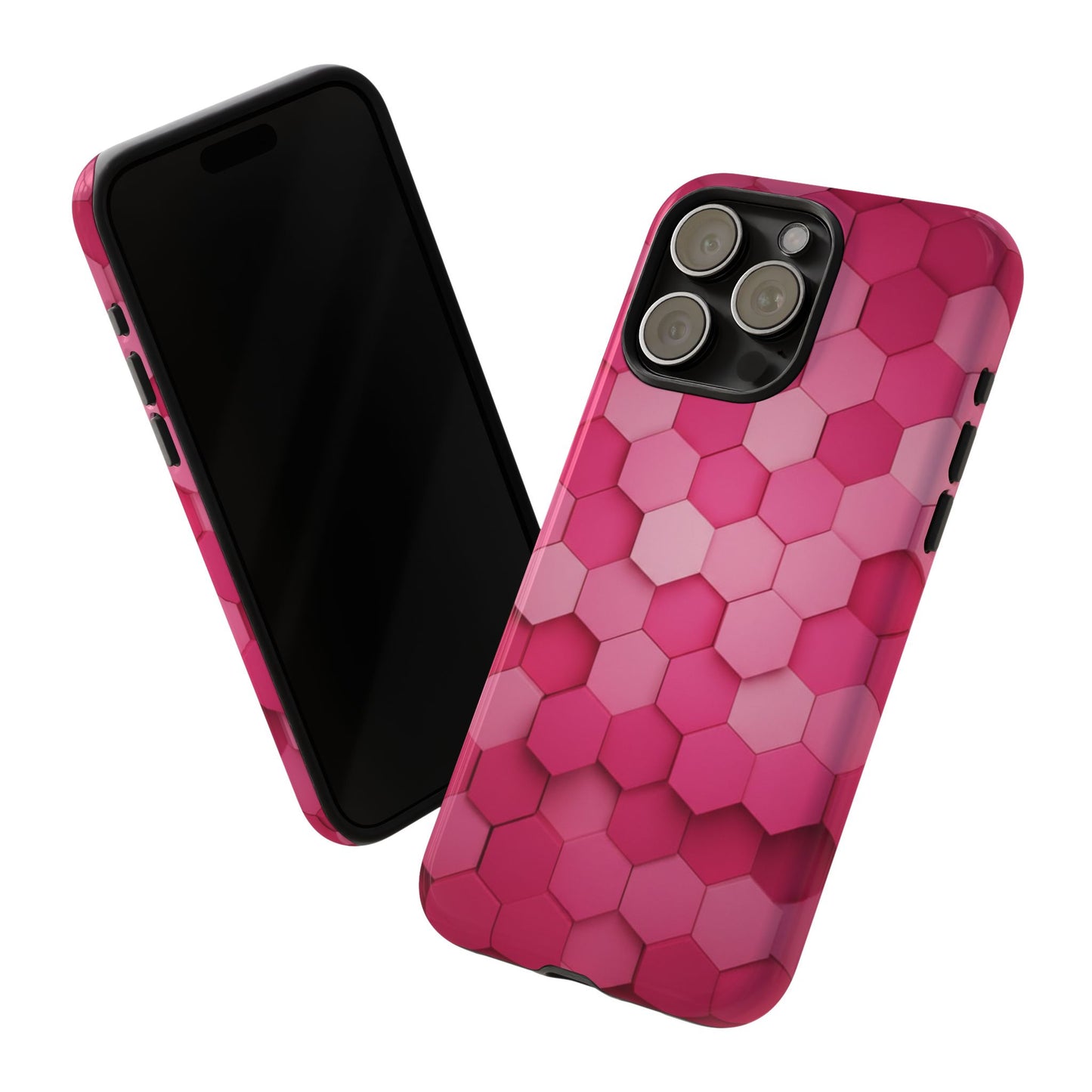 Hot Pink Hexagon Phone Case | Honeycomb Geometric Aesthetic | Cute Pink iPhone & Samsung Tough Protective Case