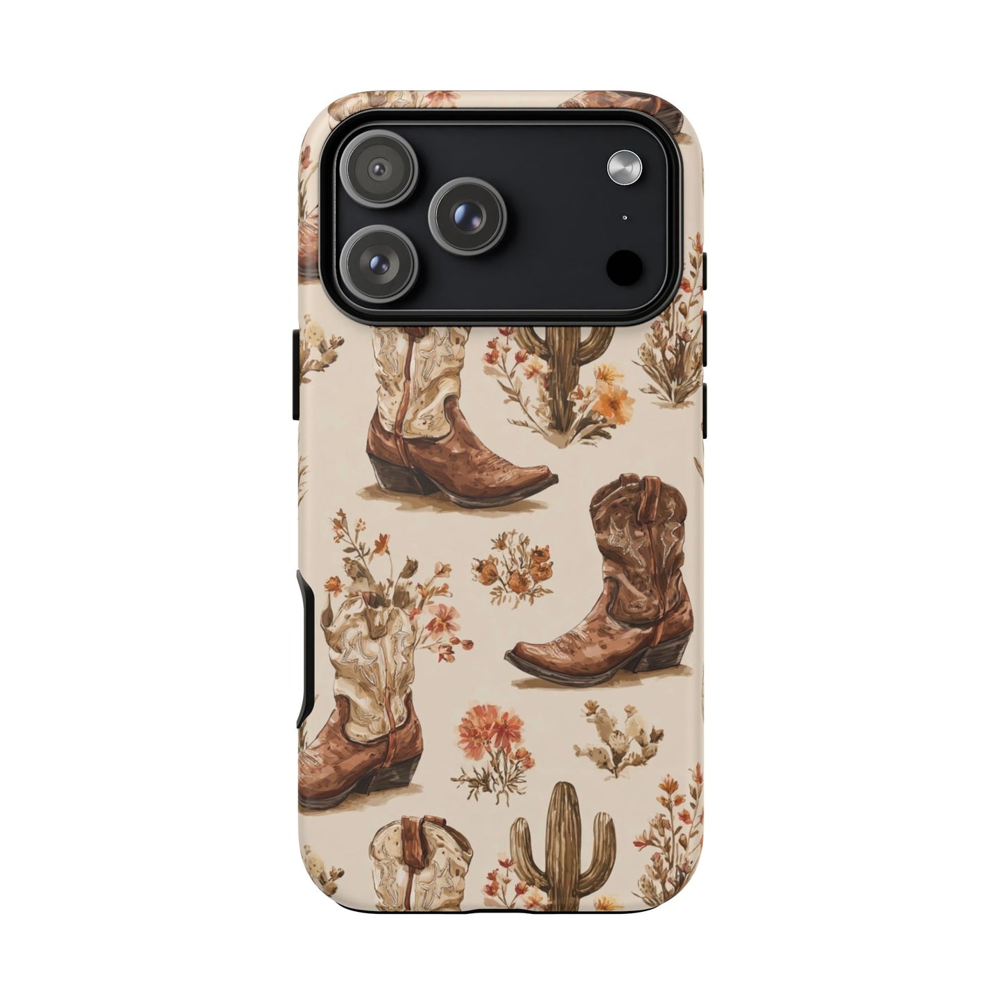Cowboy Boots Western Phone Case Rustic Cowgirl Cactus Floral iPhone Samsung Pixel