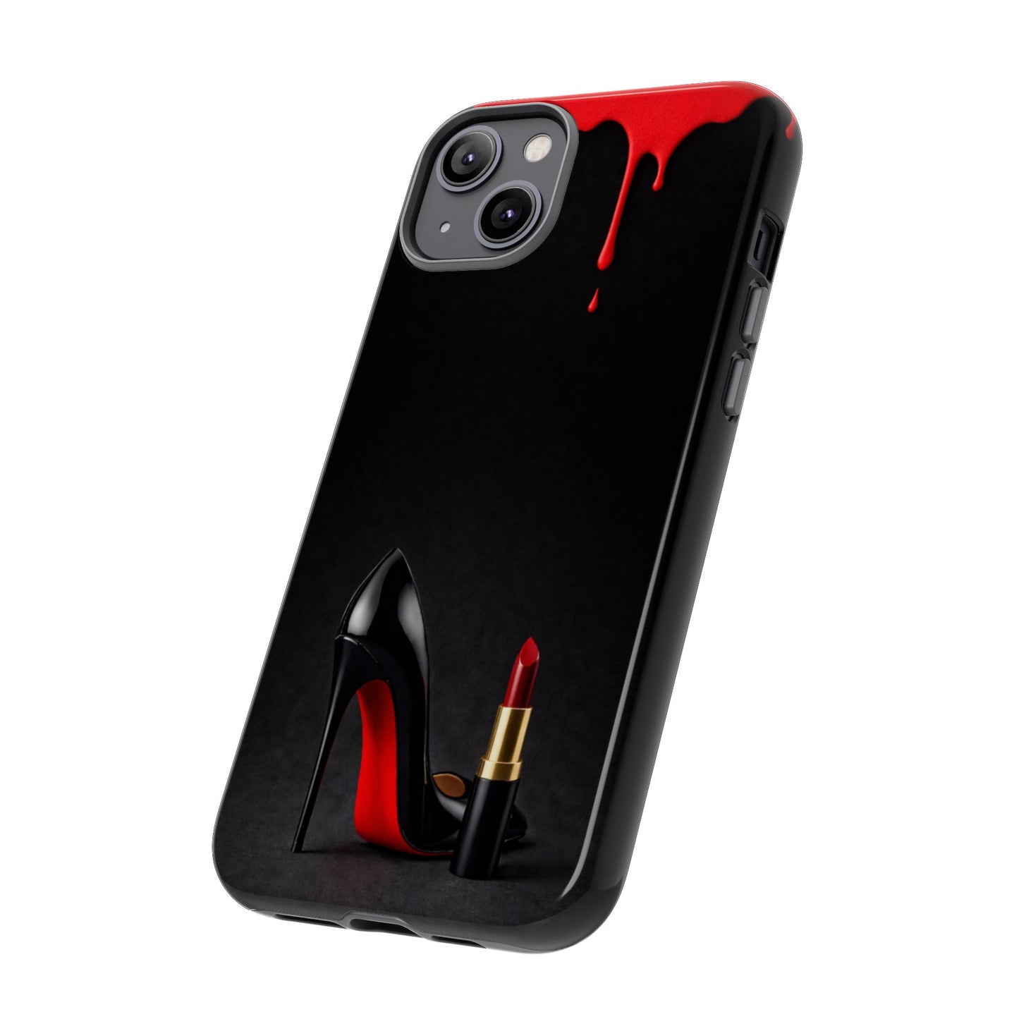 Dark Feminine Red Drip Phone Case – Gothic Glam Tough Cover