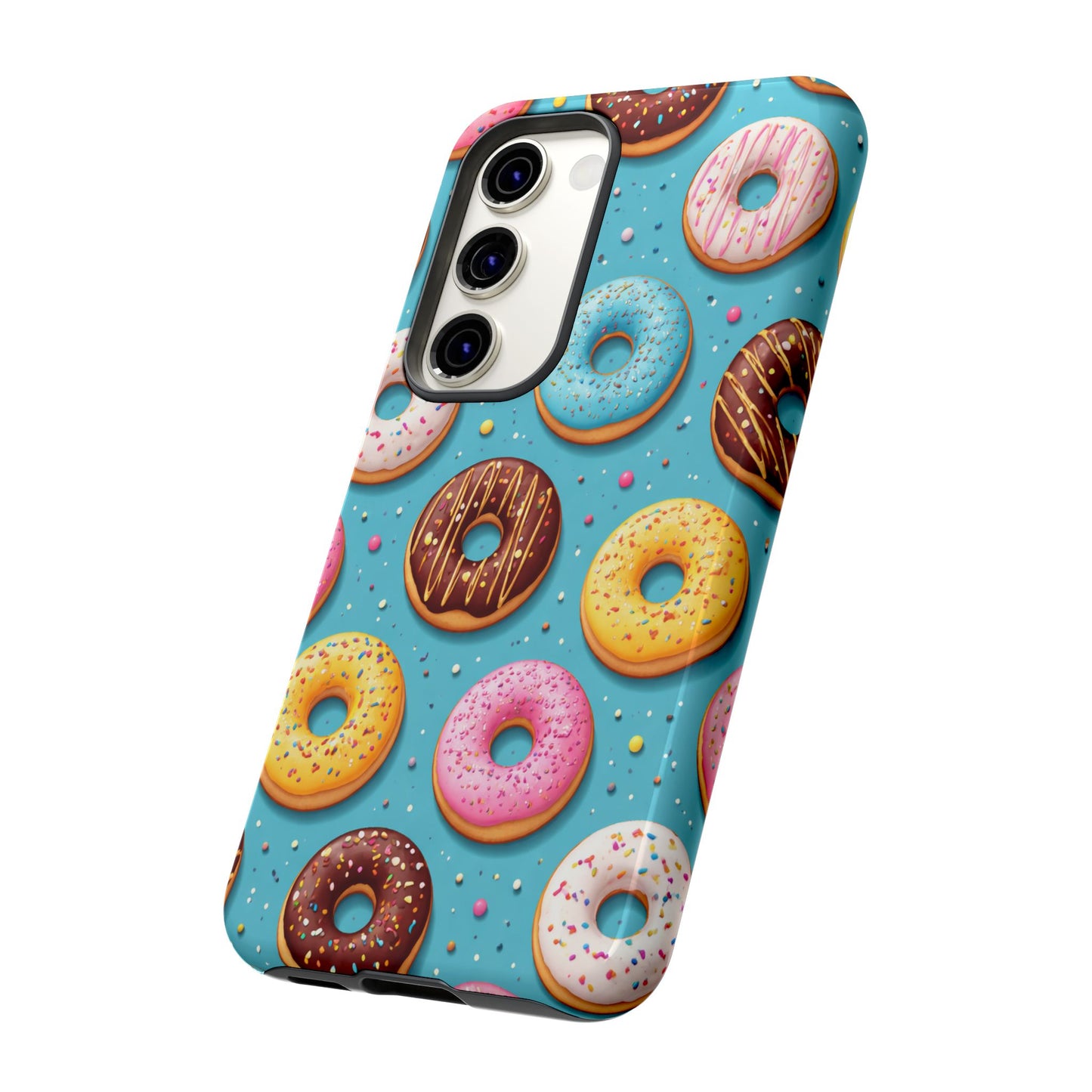 Cute Donut Pattern Phone Case – Colorful Sprinkles Dessert Design for Iphone, Samsung Galaxy and Pixel