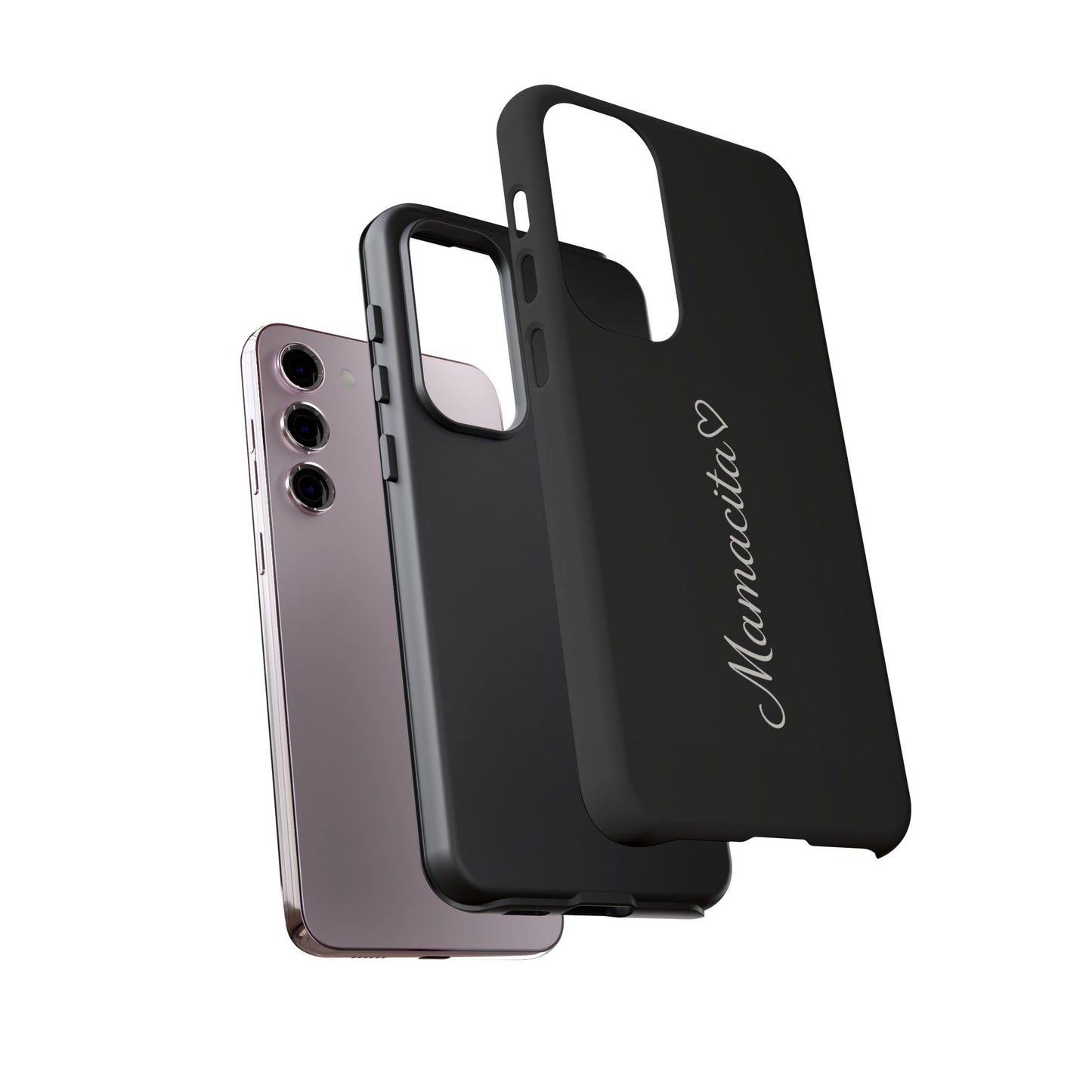 Mamacita Script Phone Case | Minimal Black Tough Case | Sleek Aesthetic Cover
