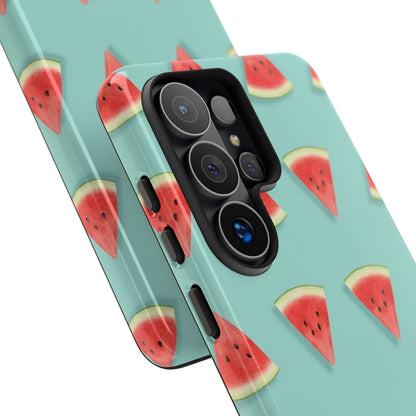 Watermelon Phone Case – Pastel Blue Summer Fruit Tough Case (iPhone, Samsung, Pixel)