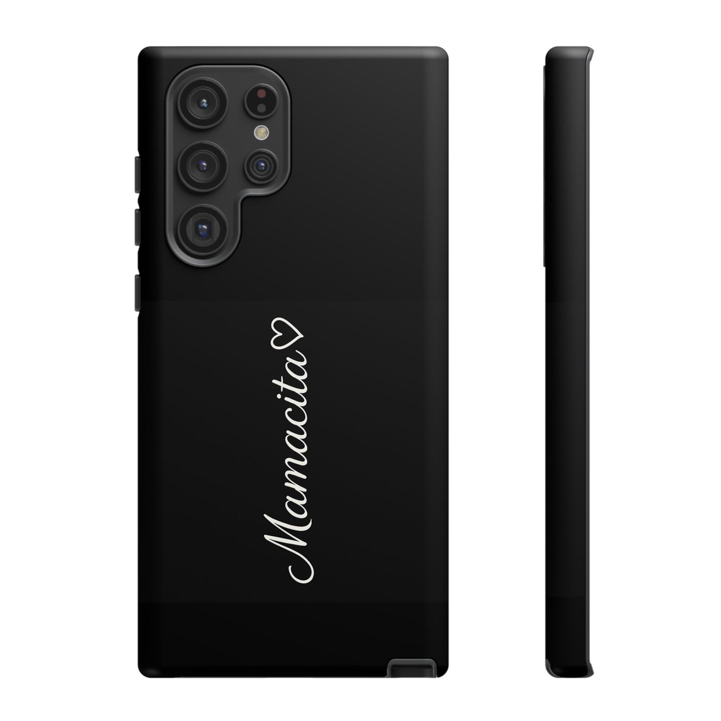 Mamacita Script Phone Case | Minimal Black Tough Case | Sleek Aesthetic Cover