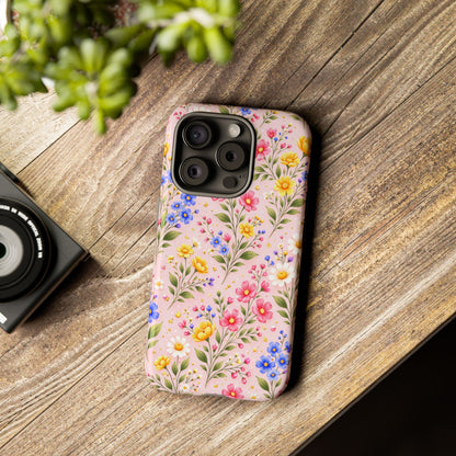 Wildflower Floral Phone Case Vintage Spring Meadow Tough Cover