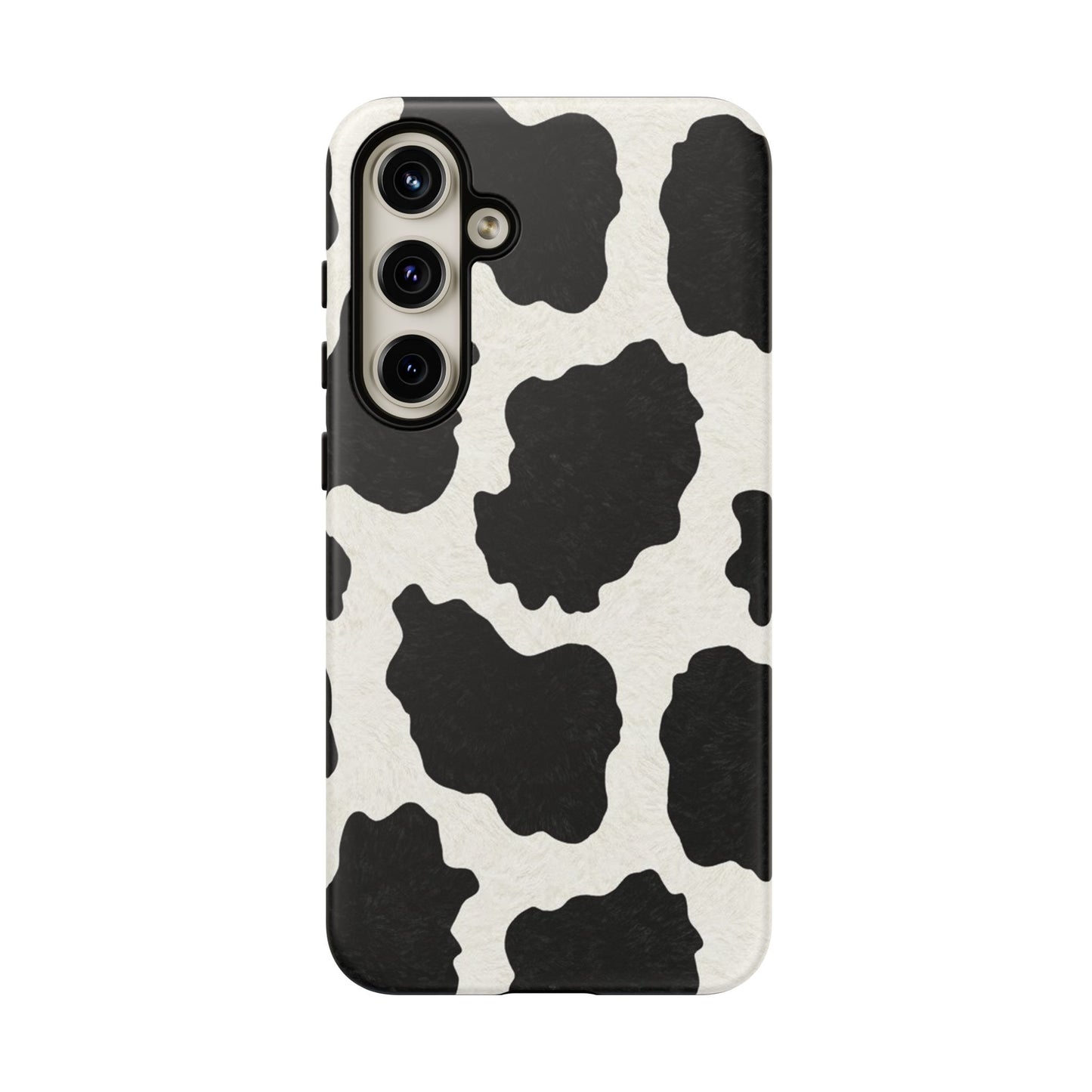 Black & White Cow Print Phone Case | Western Aesthetic iPhone & Samsung Tough Case