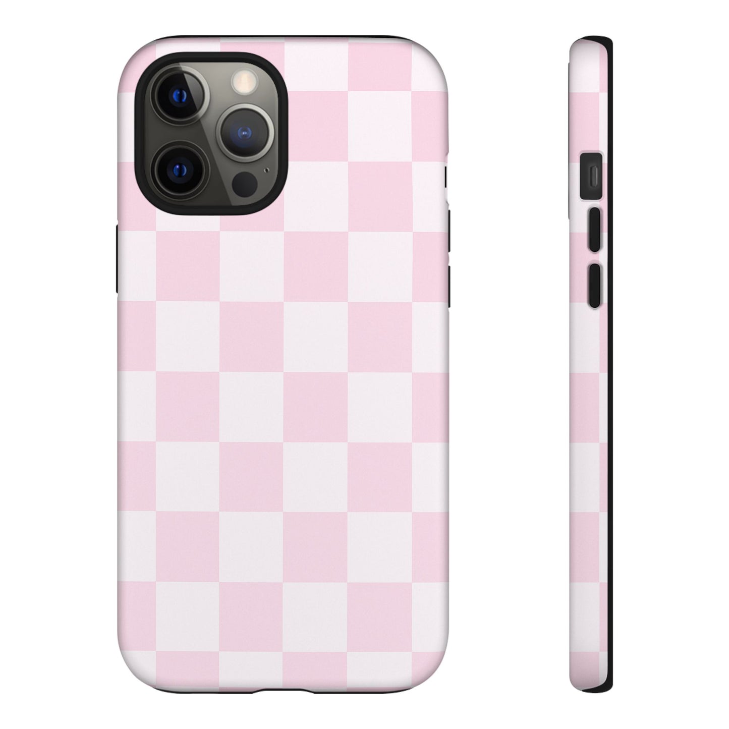 Pink Checkerboard Phone Case | Aesthetic Tough Protective Case