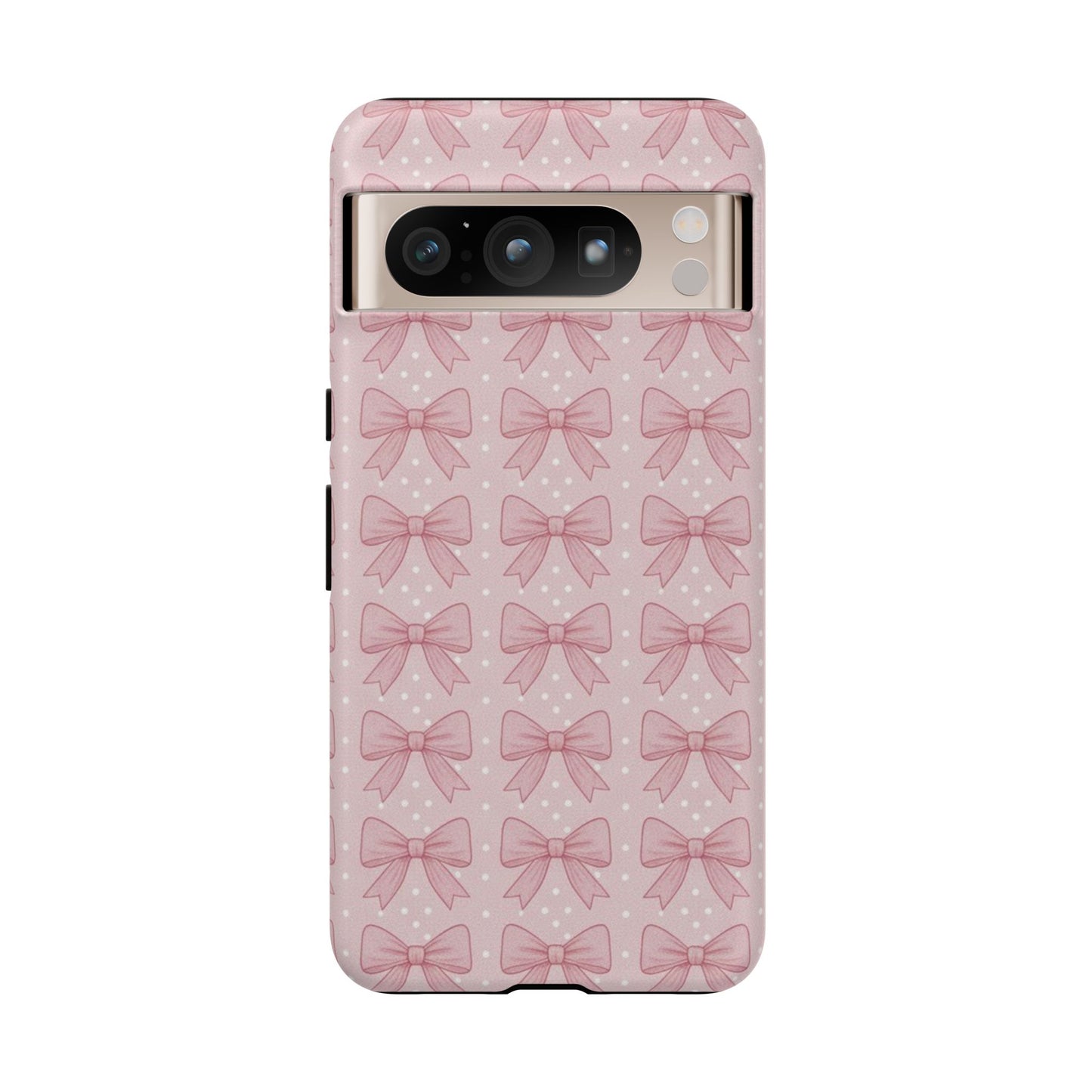 Pink Bow Pattern Phone Case – Soft Coquette Aesthetic Tough Case