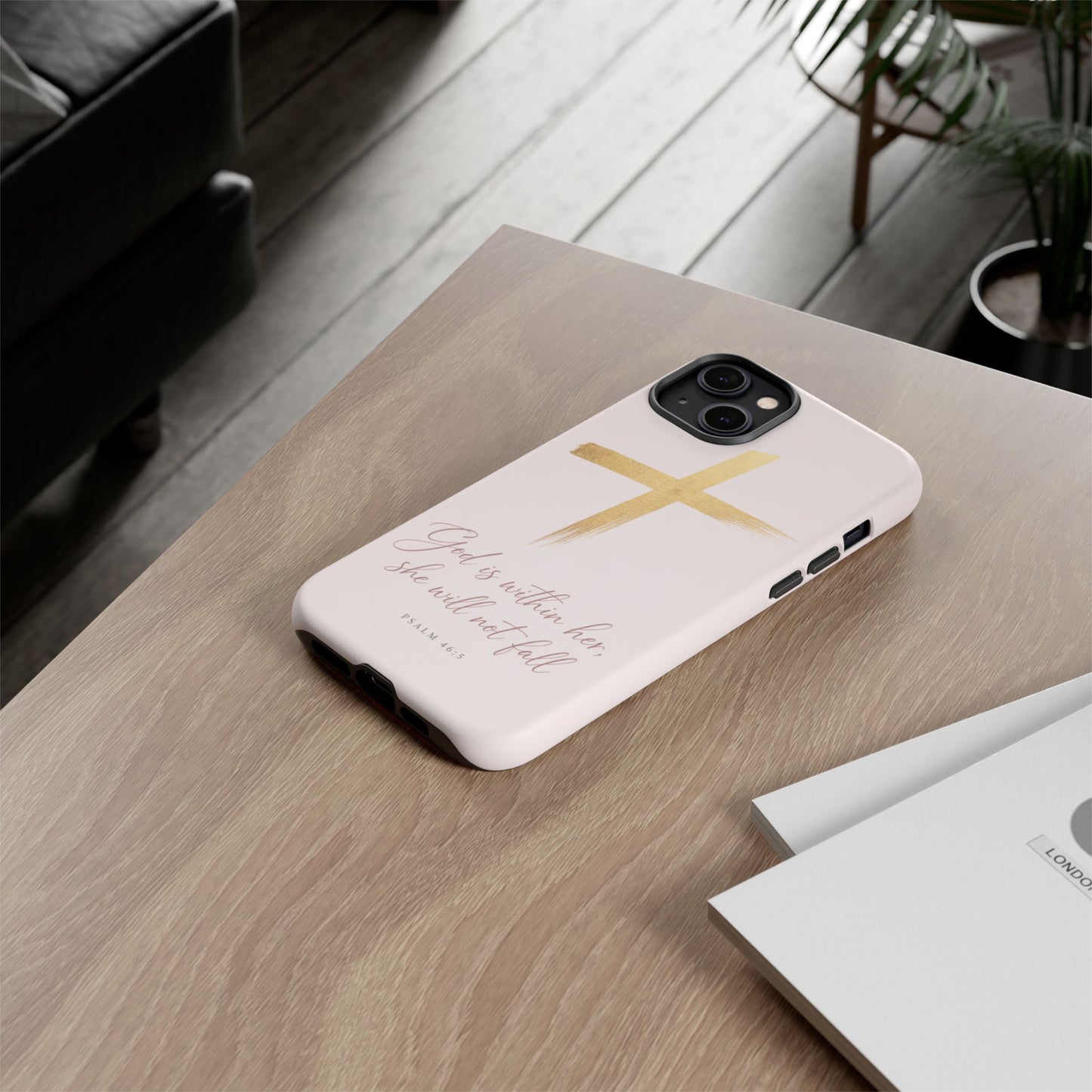 Psalm 46:5 God Is Within Her Christian Cross Phone Case Faith Gift