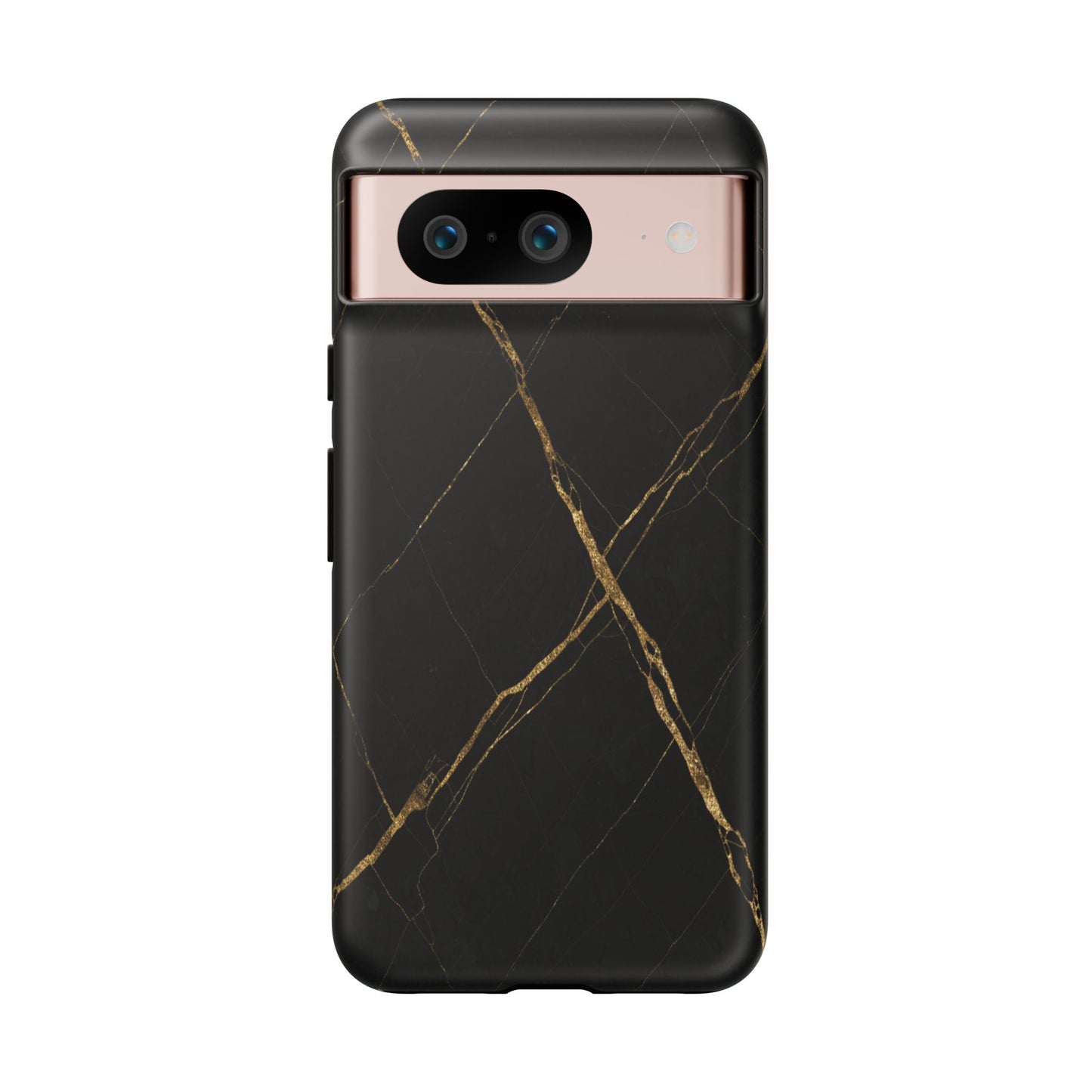 Black Marble Phone Case with Gold Veins | Minimal Luxury Tough Case