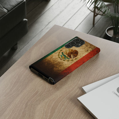 Vintage Mexico Flag Phone Case – Mexican Pride Grunge Flag Aesthetic Tough Case