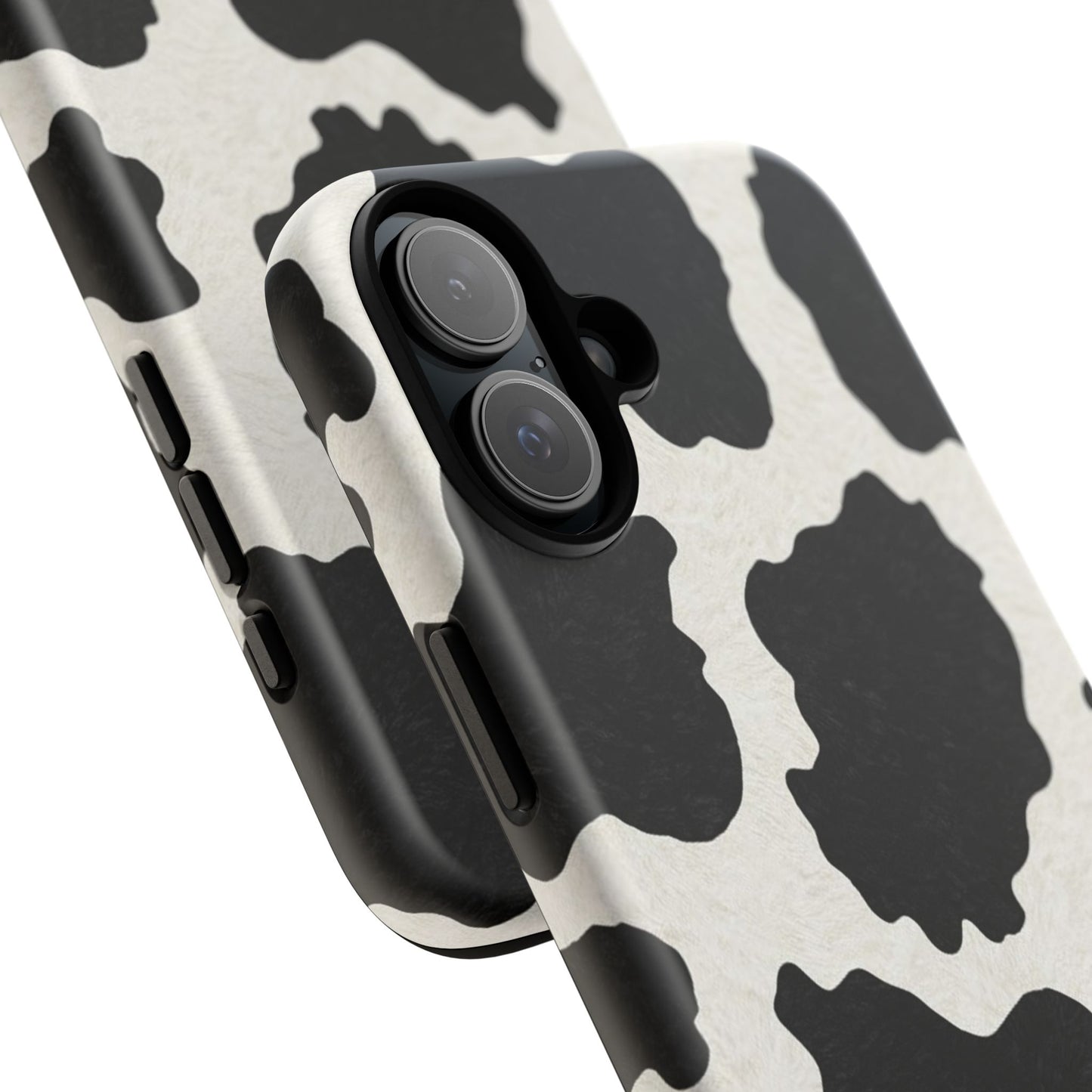 Black & White Cow Print Phone Case | Western Aesthetic iPhone & Samsung Tough Case