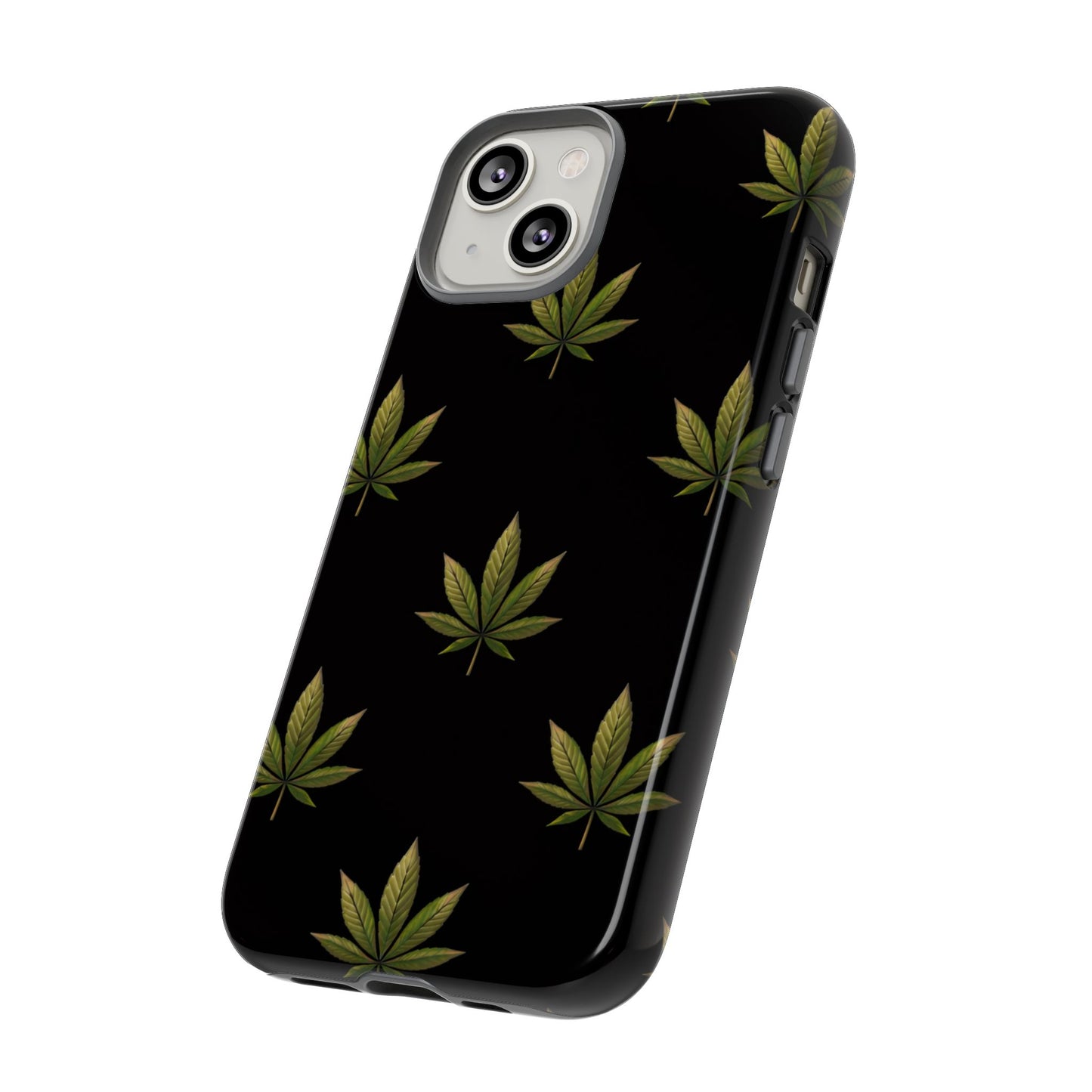 Cannabis Leaf Phone Case Green Weed Leaf Pattern Tough Protective Cover
