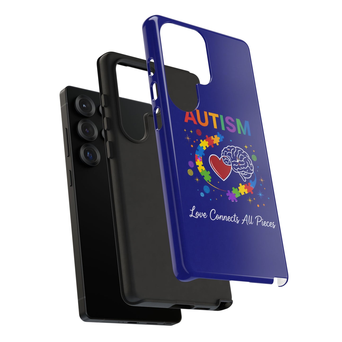 Autism Awareness Tough Case – "Love Connects All Pieces" Phone Case for Iphone, Samsung Galaxy and Pixel