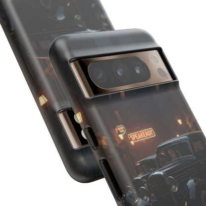 Vintage Classic Car Phone Case | Retro Noir Aesthetic | 1930s Street Scene Tough Case for iPhone & Samsung