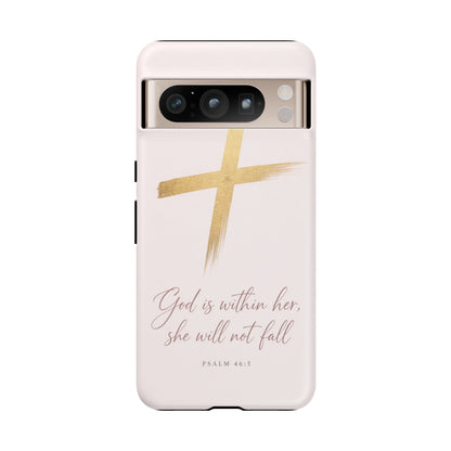 Psalm 46:5 God Is Within Her Christian Cross Phone Case Faith Gift