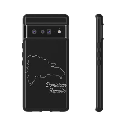 Dominican Republic Outline Phone Case – Minimal Country Map Tough Case (iPhone, Samsung, Pixel)
