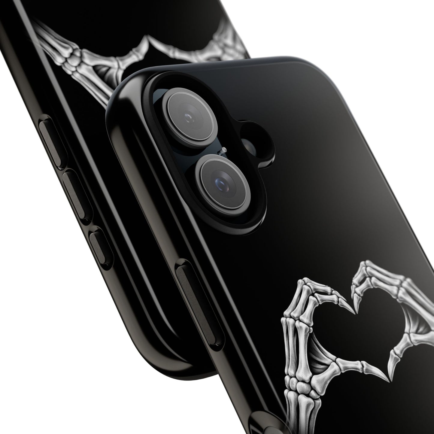 Skeleton Hands Heart Phone Case | Gothic Black Protective Cover