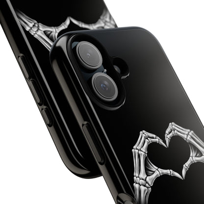 Skeleton Hands Heart Phone Case | Gothic Black Protective Cover