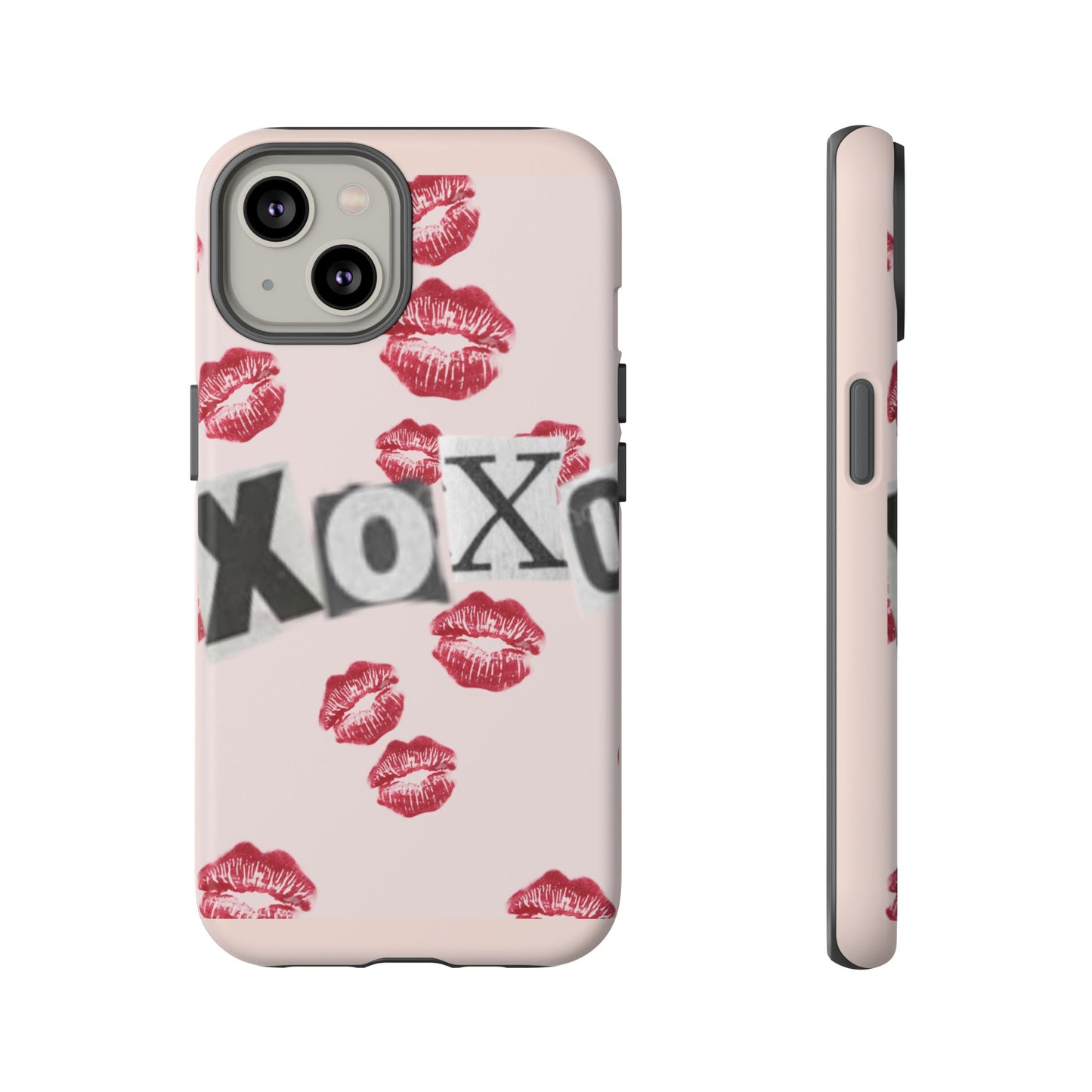 XOXO Kiss Print Phone Case | Coquette Valentine Aesthetic | Cute Pink Lipstick Kiss Tough Case for iPhone & Samsung