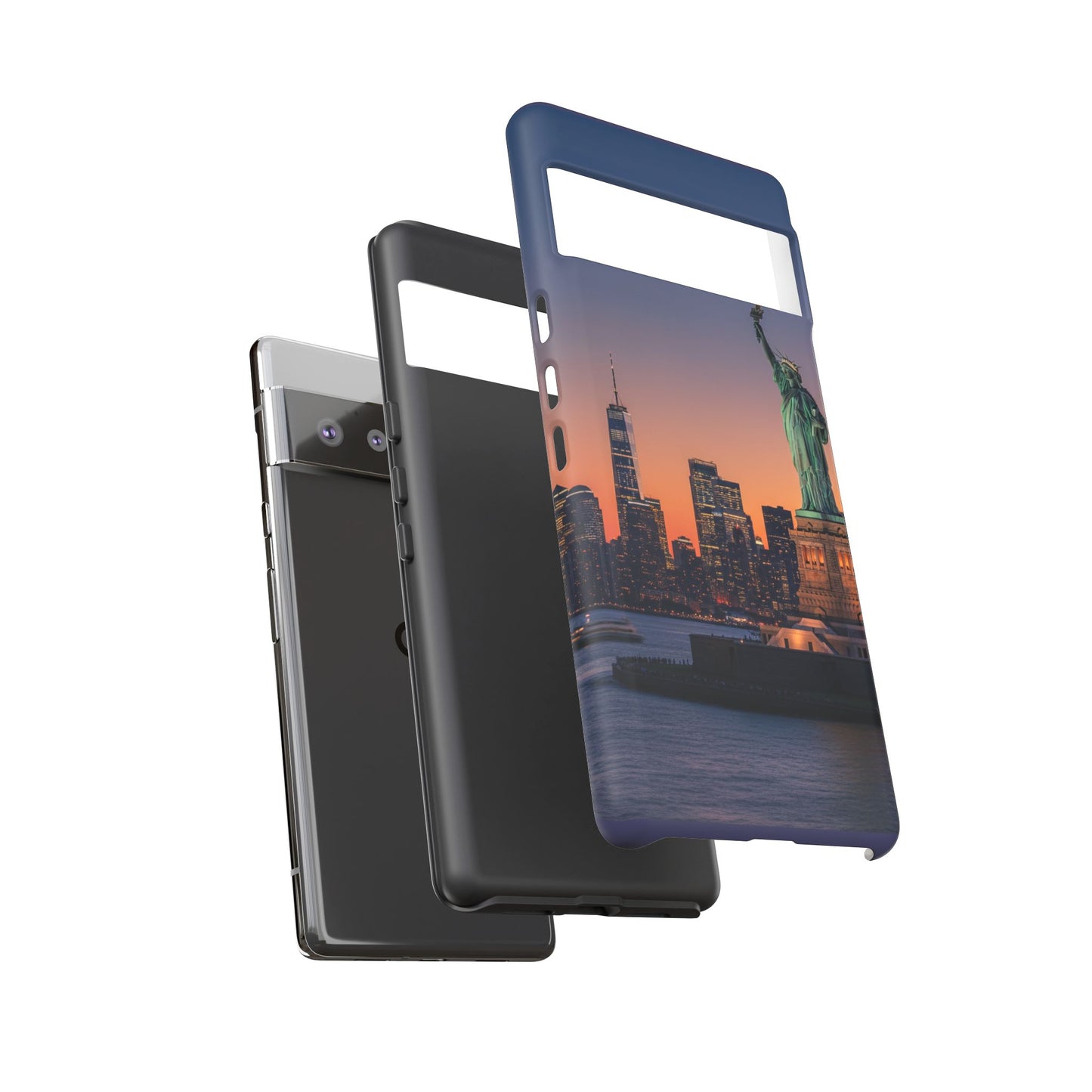 Statue of Liberty Sunset Phone Case – New York City Skyline Travel Aesthetic Tough Case