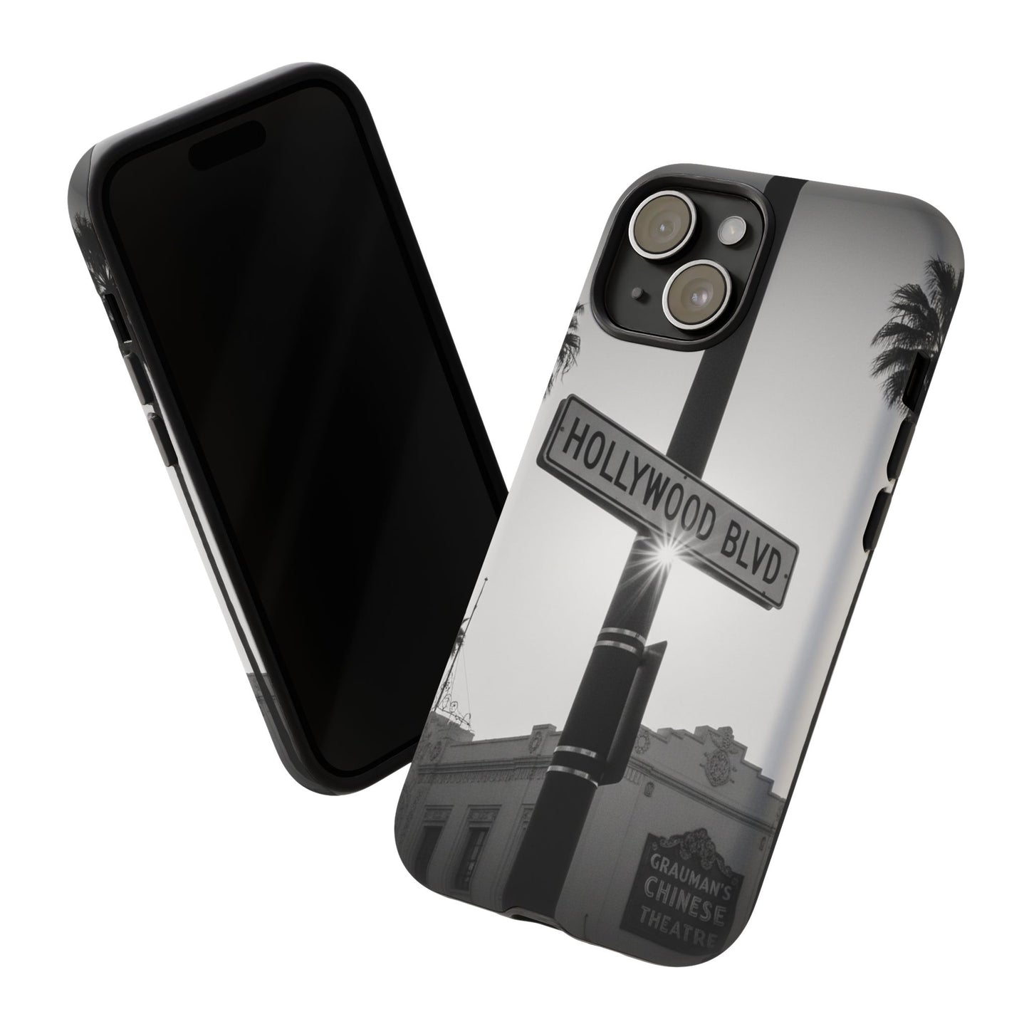 Hollywood Blvd Phone Case | Vintage Los Angeles Street Sign | Black & White LA Aesthetic