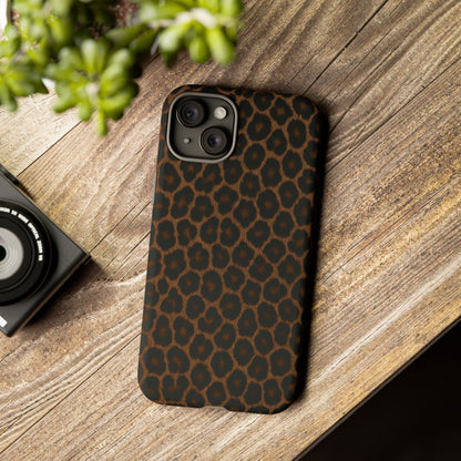 Brown Leopard Print Phone Case | Classic Animal Print Aesthetic Tough Protective Case