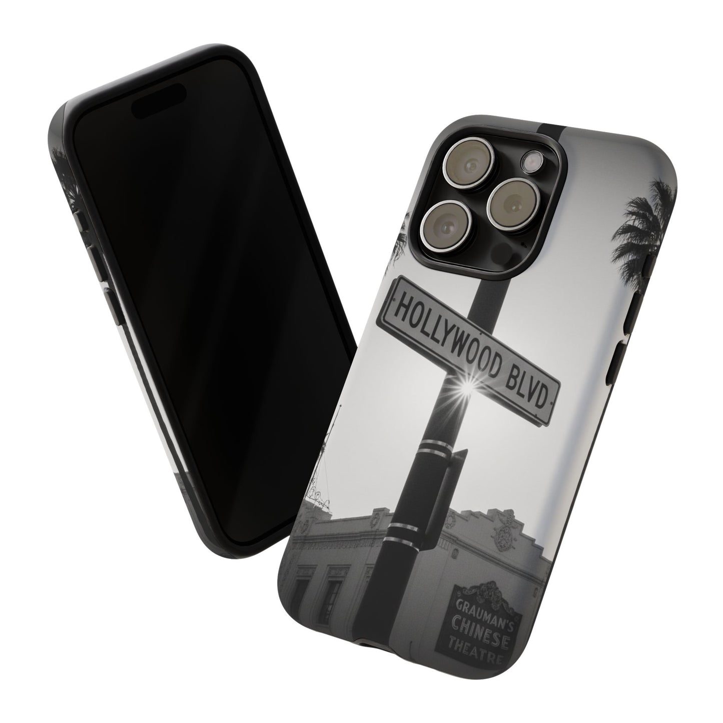 Hollywood Blvd Phone Case | Vintage Los Angeles Street Sign | Black & White LA Aesthetic