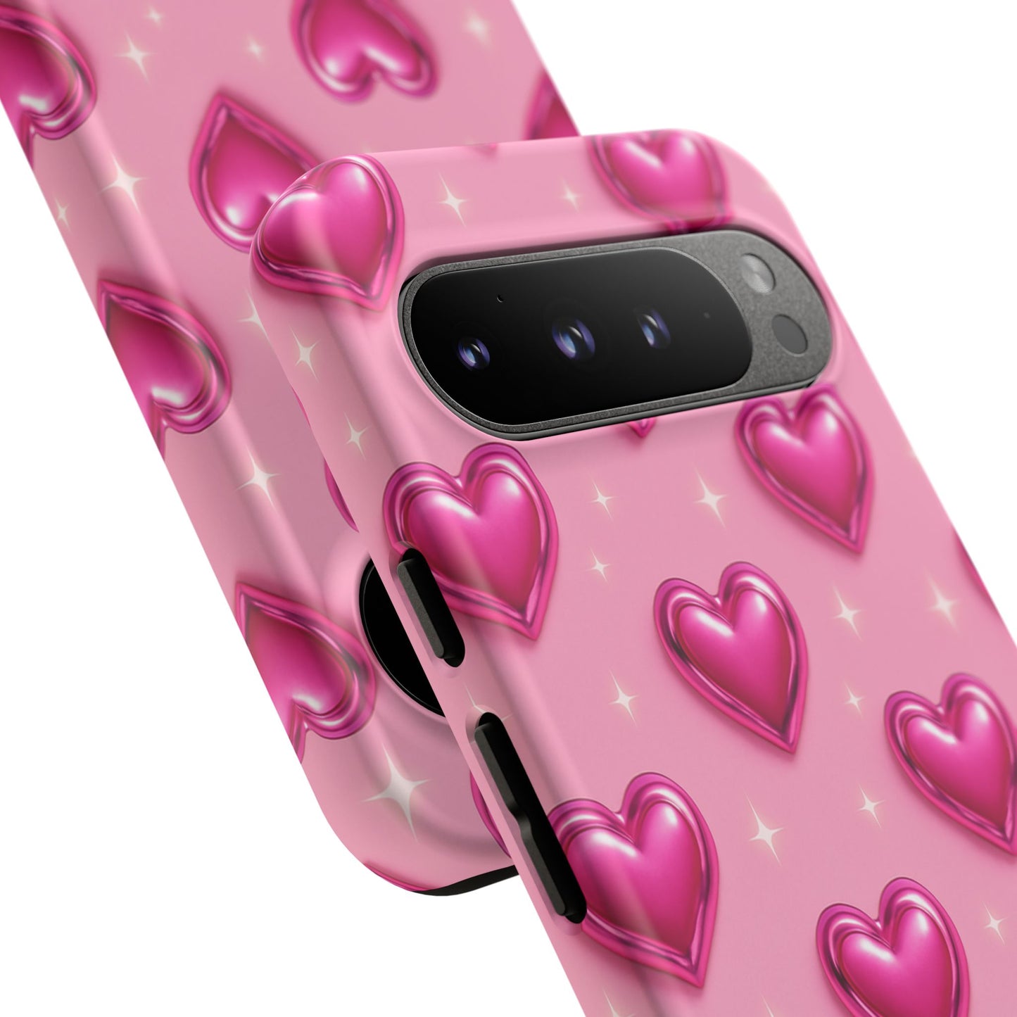 Pink Heart Pattern Phone Case | Tough Protective Case for Iphone, Samsung Galaxy and Pixel