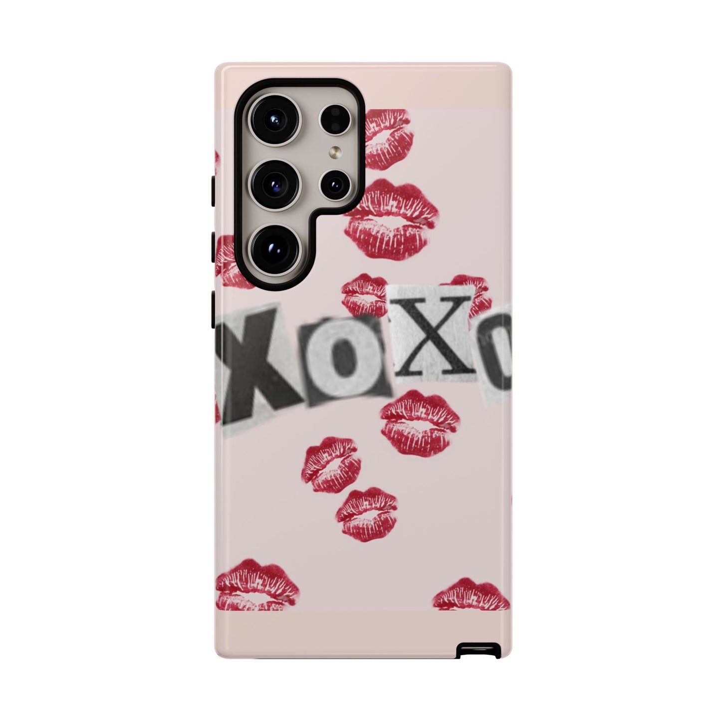 XOXO Kiss Print Phone Case | Coquette Valentine Aesthetic | Cute Pink Lipstick Kiss Tough Case for iPhone & Samsung