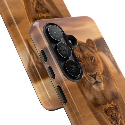 Lioness & Cub Phone Case | Safari Wildlife Tough Case for iPhone & Samsung