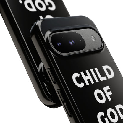 Child of God Phone Case Christian Black Aesthetic Cross Tough Cover