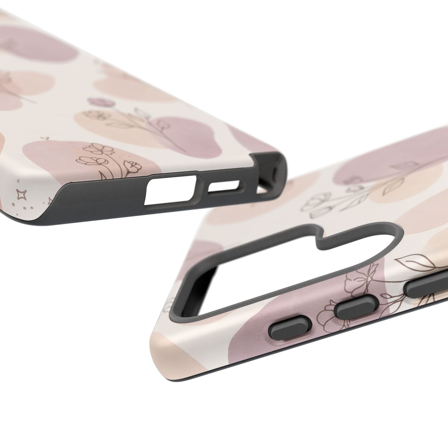 Blush Floral Phone Case Neutral Botanical Watercolor Tough Cover