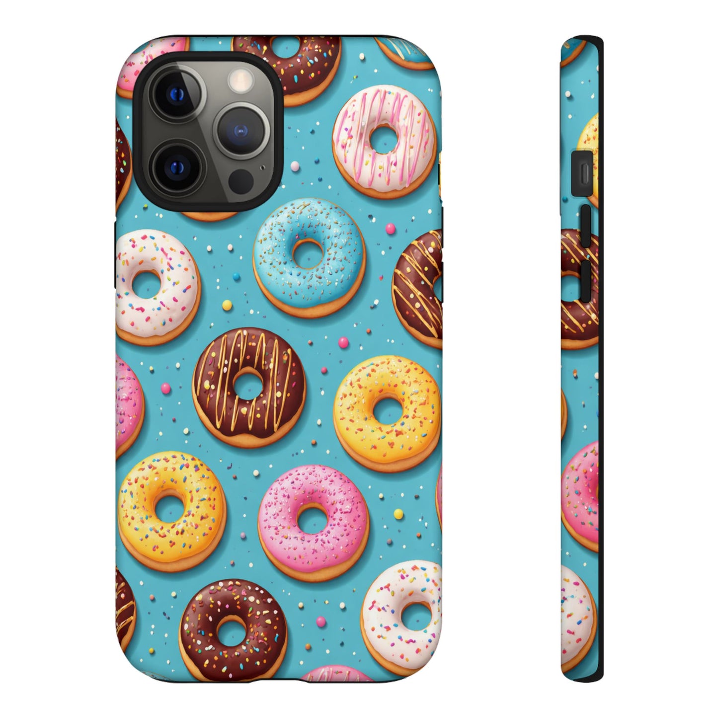 Cute Donut Pattern Phone Case – Colorful Sprinkles Dessert Design for Iphone, Samsung Galaxy and Pixel