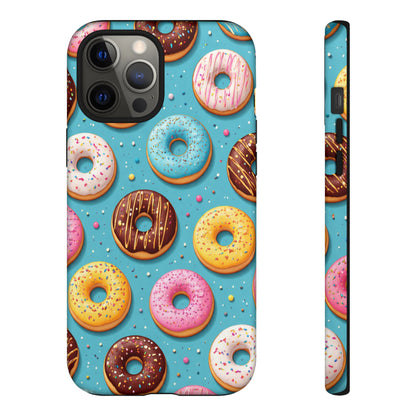 Cute Donut Pattern Phone Case – Colorful Sprinkles Dessert Design for Iphone, Samsung Galaxy and Pixel