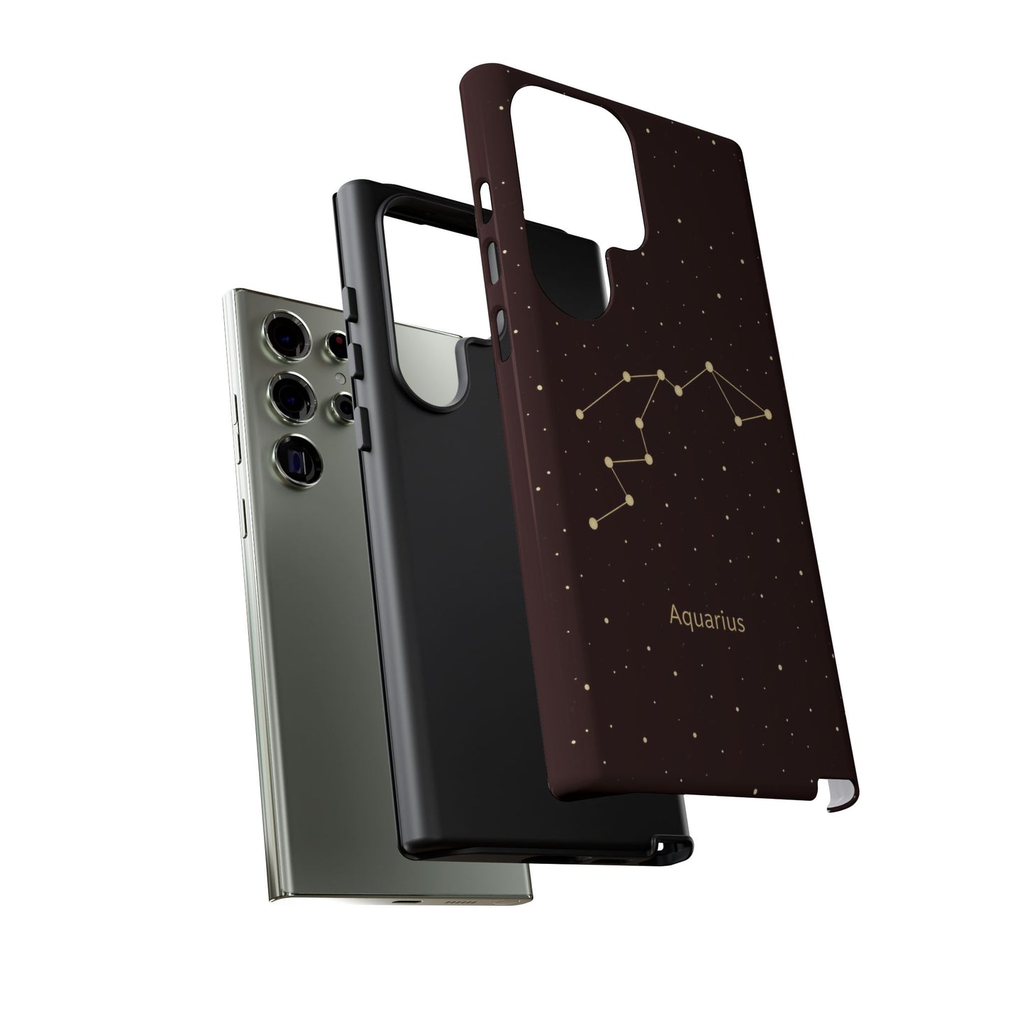 Aquarius Zodiac Constellation Phone Case – Luxe Gold Celestial Cover