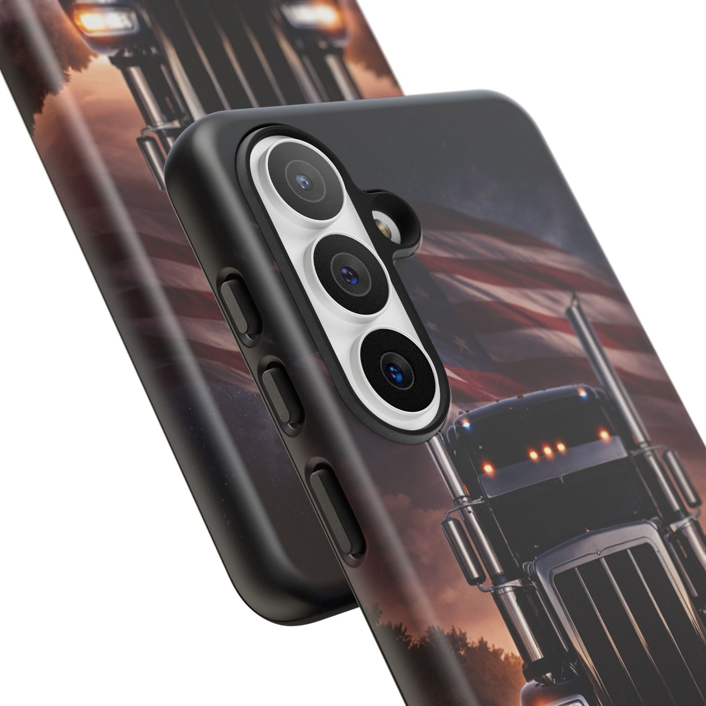 Semi Truck Phone Case American Flag Big Rig Trucker Gift iPhone Samsung