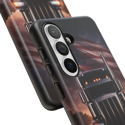 Semi Truck Phone Case American Flag Big Rig Trucker Gift iPhone Samsung