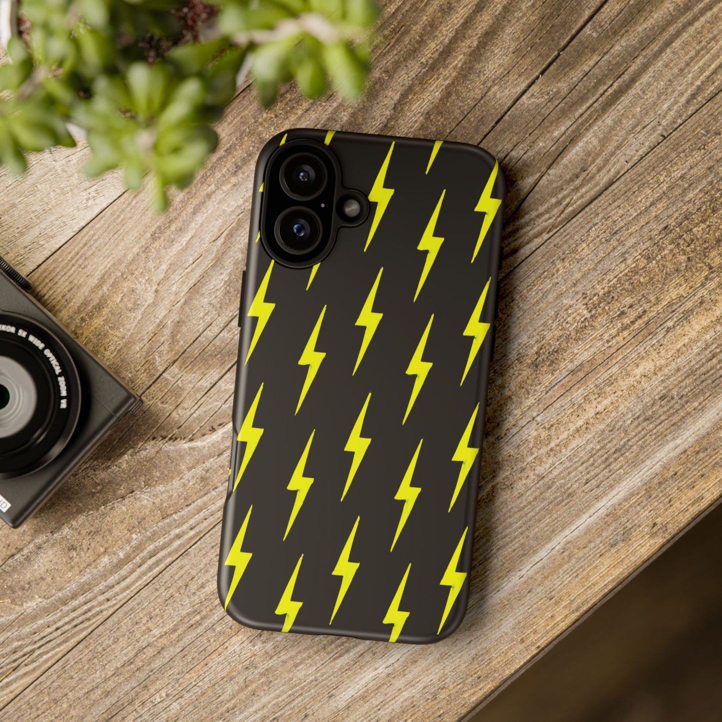Yellow Lightning Bolt Tough Phone Case | Bold Electric Pattern Case for Iphone, Samsung Galaxy and Pixel