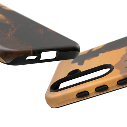 Western Cowboy Sunset Phone Case | Horse Rider Desert Aesthetic Tough Protective Case