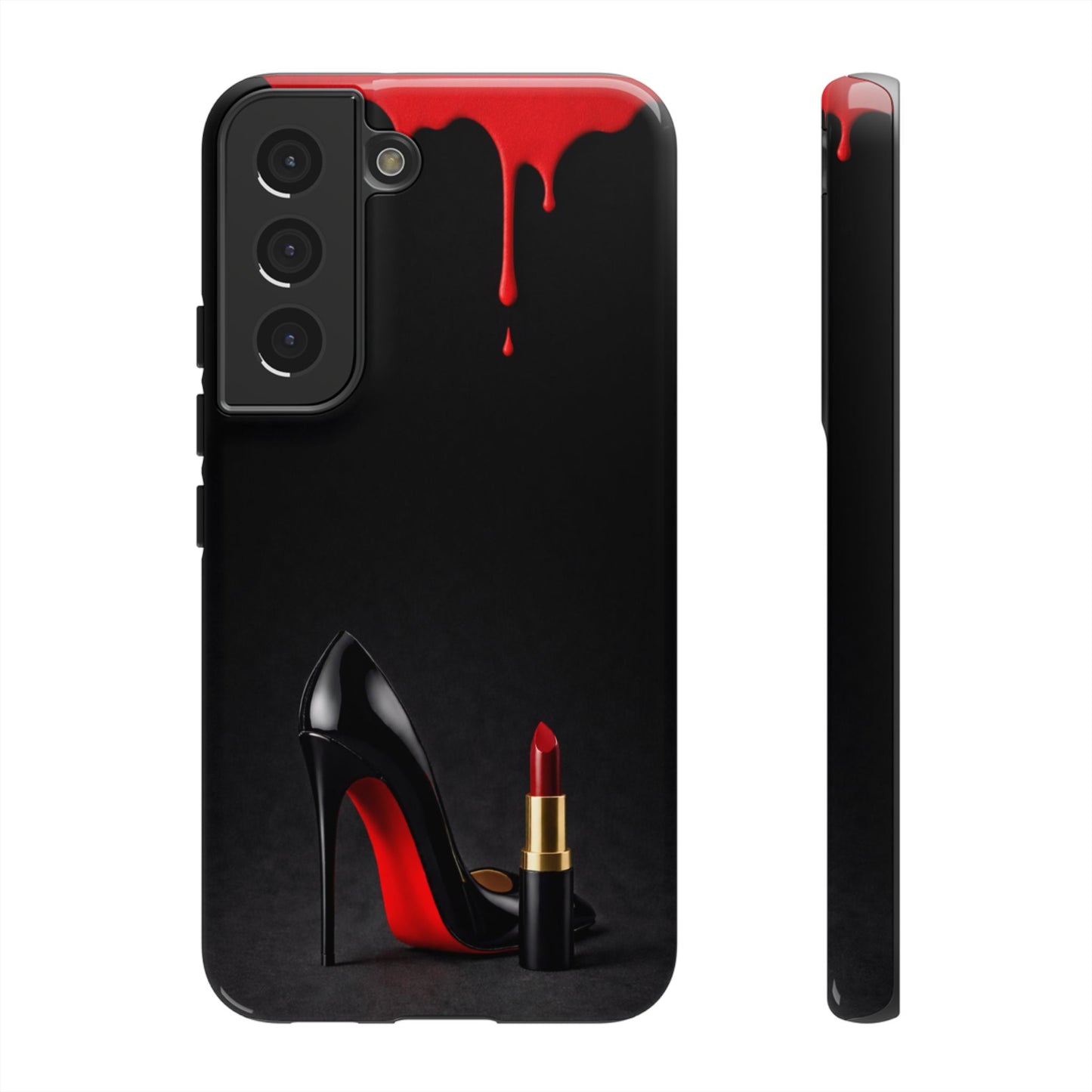 Dark Feminine Red Drip Phone Case – Gothic Glam Tough Cover