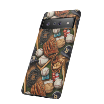 Baseball Gear Collage Phone Case – Vintage Baseball Equipment Sports Tough Case