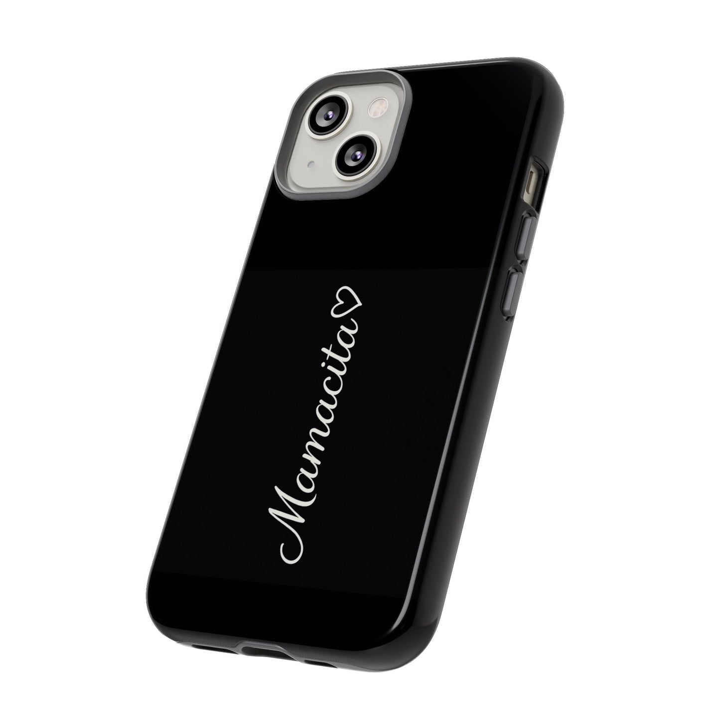 Mamacita Script Phone Case | Minimal Black Tough Case | Sleek Aesthetic Cover