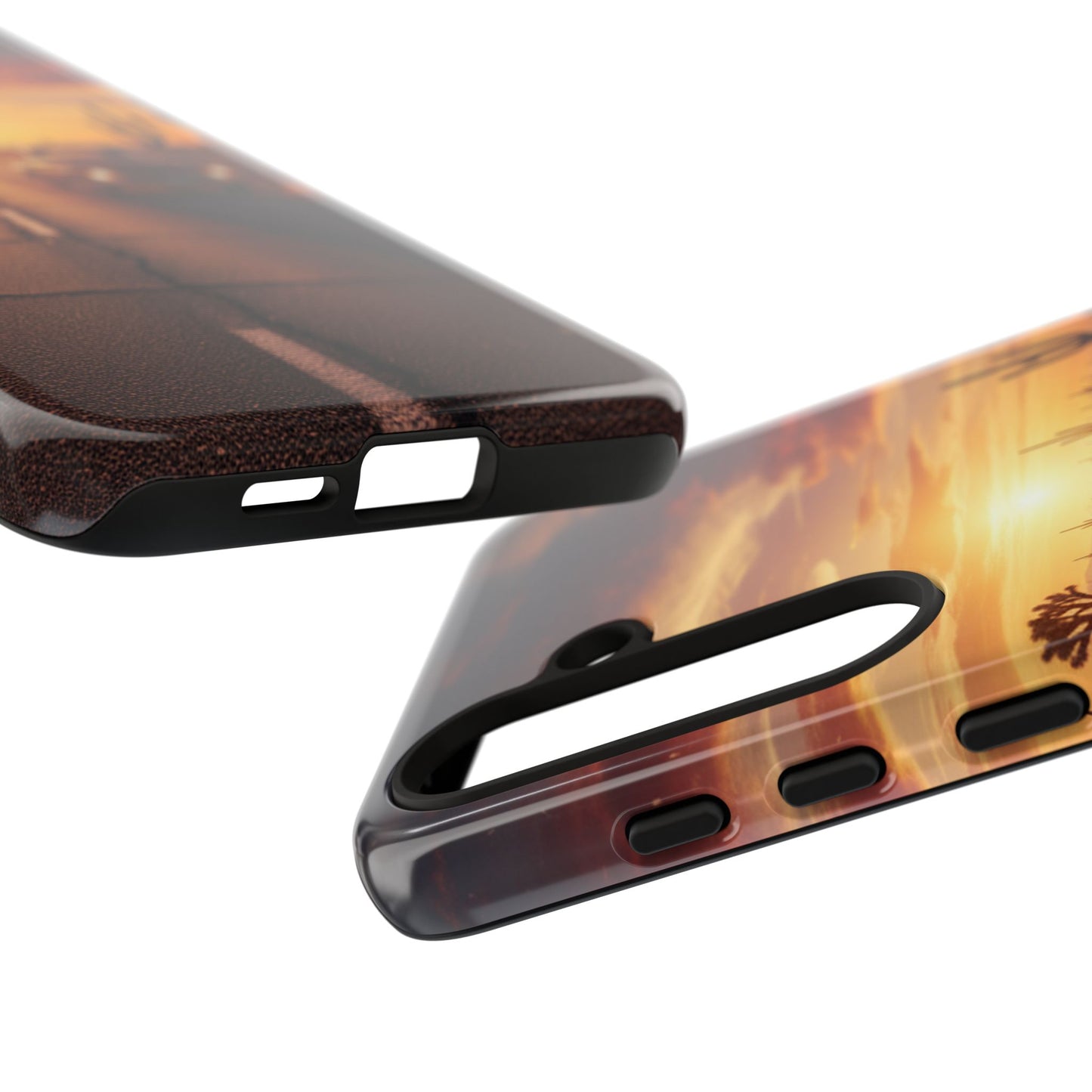 Route 66 Sunset Desert Highway Phone Case – Road Trip Travel Aesthetic Tough Case