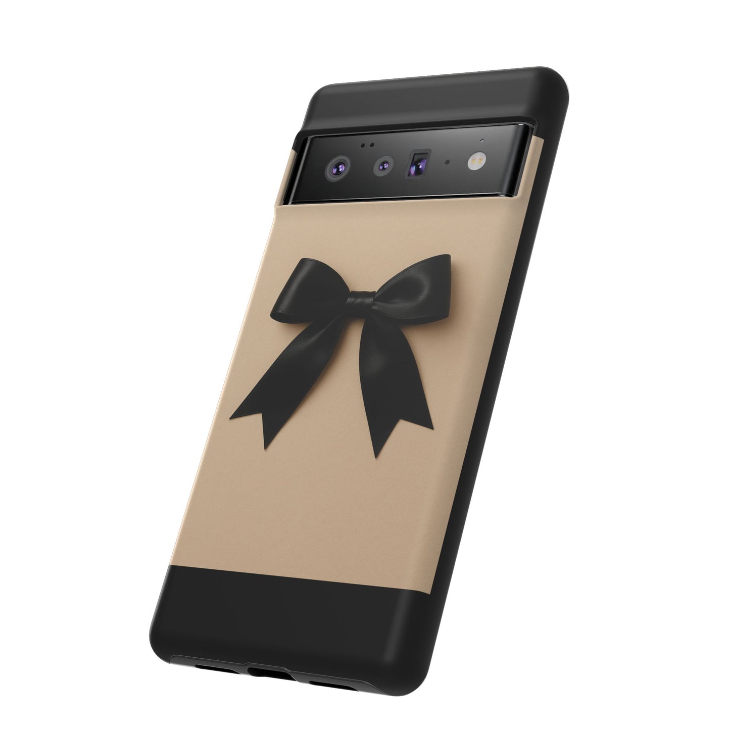 Black Bow Phone Case | Elegant Coquette Bow Design | Chic Neutral Tough Case for iPhone & Samsung