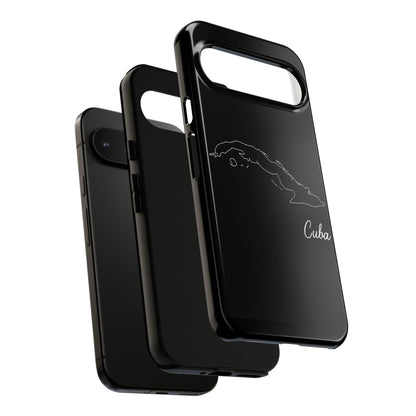 Cuba Outline Phone Case – Minimal Country Map Tough Case (iPhone, Samsung, Pixel)